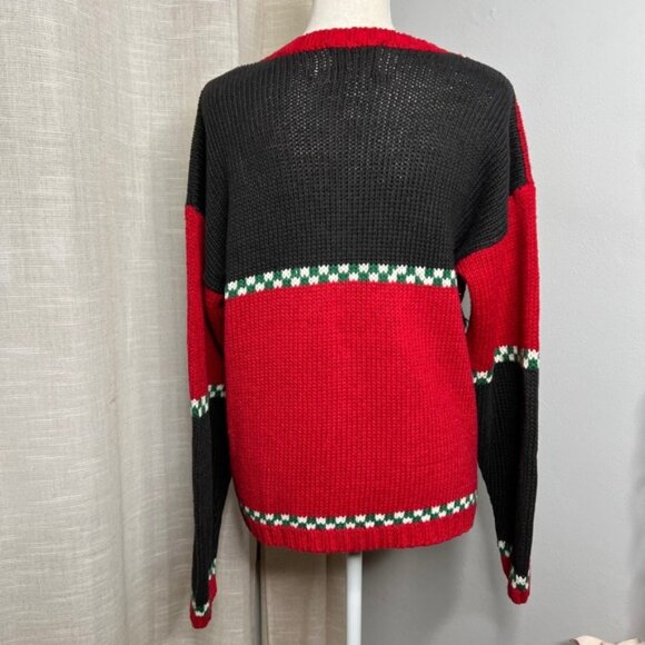 Y2K Vintage Heirloom Collectibles Christmas Sweater Knit Santa Nutcracker MEDIUM - Picture 2 of 12